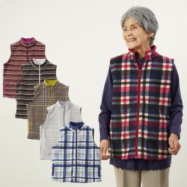 シニアファッション レディース 80代 70代  90代 秋冬 室内防寒着 二重フリース ボンディング あったかホームベストおばあちゃん 服 誕生日 プレゼント 婦人服 女性 ハイミセス ミセス 祖母（cki-fh5-2543d861k）