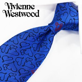 ヴィヴィアン ウエストウッド ネクタイ (8.5cm幅) VW15 ブルー/ブラック Vivienne Westwood ヴィヴィアンネクタイ ブランドネクタイ・ネクタイブランド・ブランドギフト・バースデー・誕生日 20代・30代・40代・セール