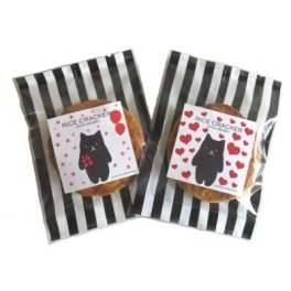 草加せんべい 1枚入プチギフトKEORAKEORA×小宮せんべい （黒猫）