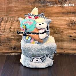おむつケーキ スヌーピー snoopy 出産祝い 男の子 女の子 オムツケーキ ダイパーケーキ プレゼント おもちゃ タオル 赤ちゃん ベビー 送料無料 即日発送 【正規品】【ギフト包装】【熨斗】【メッセージカード】【手提げ袋付き】