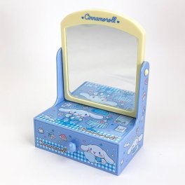 サンリオ シナモロールミニドレッサー シナモン 小物入れ 化粧品入れ 鏡 スタンドミラー インテリア