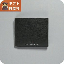 トミーヒルフィガー TOMMY HILFIGER TH PREMIUM CC & COIN 二つ折り財布 AM0AM12762BDS-BLACK メンズ