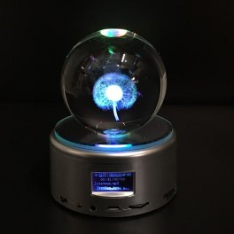 【送料無料】3Dクリスタル球 オルゴール タンポポ 36曲内蔵 光る 回る 奏でる イルミネーション オーナメント プレゼント クリスマス 誕生日 結婚 プロポーズ 記念日 還暦 お祝い ホワイトデー オススメ 売れ筋 ガラス 球 水晶玉