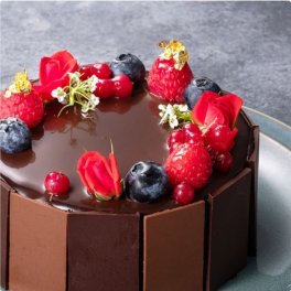 【神戸洋藝菓子ボックサン】ショコラ・フルール・レリーフ 4号 誕生日ケーキ バースデーケーキ ホールケーキ チョコレート 花 おしゃれ かわいい お祝い 記念日 プレゼント ギフト お祝い 季節の贈答 