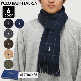 ポロ ラルフローレン マフラー 純正ギフトBOX付 メンズ レディース リバーシブル ウインドウペイン柄 全6色 男女兼用 PC0743 POLO RALPH LAUREN プレゼント クリスマス 送別会 誕生日 お中元 結婚祝い 結婚式 彼氏 息子 夫 男性 彼女 妻 女性 マフラー 高級 父の日 母の日 ホワイトデー