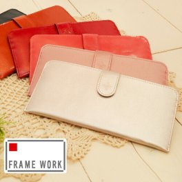 長財布 レディース 薄い シンプル 財布 小銭入れあり 人気 女性用 本革 牛革 レザー さいふ サイフ 薄い財布 カードケース かわいい ブランド FRAME WORK フレームワーク 42032(47032) 義母 主婦 ママ ラッピング無料