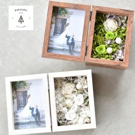 【Flowerbox感謝状／プリザ】子育て感謝状 結婚 結婚式 名入れ 両親に贈る プリザーブドフラワー ブーケ プレゼント 父の日 母の日 ウエディング