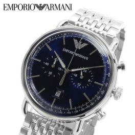 エンポリオ アルマーニ 腕時計 メンズ ブランド クロノグラフ EMPORIO ARMANI 時計 ベージュ ネイビー ブルー シルバー AR11238