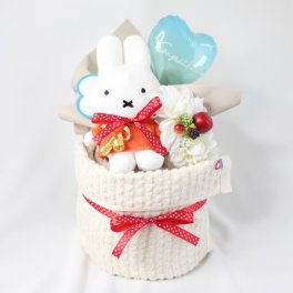 ミッフィーのおむつケーキ｜ぬいぐるみ付き 1段オムツケーキ 出産祝いギフト | パンパースSサイズ