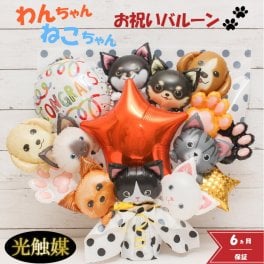 卒業 卒園 開店祝い ペット 犬 猫 バルーン バルーンギフト バルーン電報 卓上  名入れ  花 祝電 電報 フラワー サロン 猫ペットサロン 動物病院 トリミングサロン ドッグカフェ お祝い 光触媒 プレゼント フラワーギフト バルーンフラワー 風船 dogcat1230