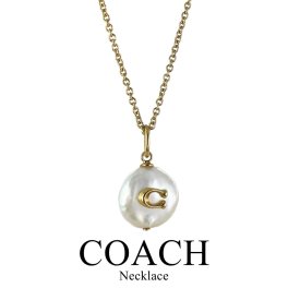 COACH コーチ ネックレス レディース パール Cロゴ ゴールド 上品 小ぶり ブランド アクセサリー プレゼント 誕生日 記念日 女性 ギフト 成人 卒業 入学
