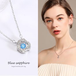 サージカルネックレス Brilliant heart necklace 316L サージカルステンレス製 華奢ネックレス ブルーキュービックジルコニア レディース アクセサリー キラキラ 細反射加工 ニッケルフリー 金属アレルギー対応