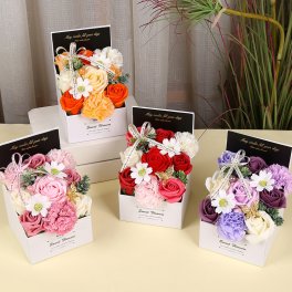 ソープフラワー 母の日 ギフト 造花 花束 シャボンフラワー お返し 枯れない花 誕生日 結婚記念日 開店祝い 卒業式 転居 お見舞い 贈り物 女性へ プレゼント メッセージカード付き