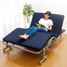WALTZ 電動ベッド 収納式 折りたたみベッド 電動リクライニング ベッド メッシュ低反発マット シングル　送料無料
