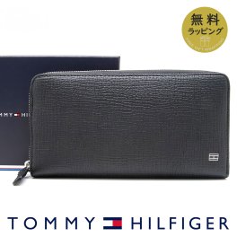 トミーヒルフィガー ラウンドファスナー長財布 TOMMY HILFIGER 財布 メンズ ブラック AM0AM13805 BDS 【ラッピング無料 誕生日 お祝い プレゼント ギフト 贈り物】 送料無料