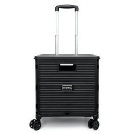 4輪静音キャスターでスムーズな動きを実現。40kgの耐荷重で頑丈なカート。蓋を閉めれば上に座ることもできます。［BAGING バギング］ショッピングカート ストッパー付き 360°回転 4輪静音キャスター 折りたたみ 買い物カート LB007　男性/女性/彼氏/彼女/父/母/祖父/祖母/祖父母/プレゼント/誕生日/父の日/母の日/敬老の日/バレンタイン/ホワイトデー/クリスマス/還暦祝い/