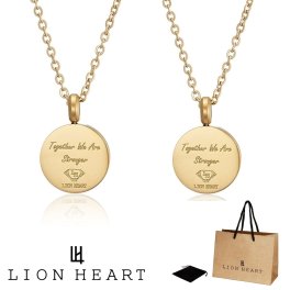 正規品 送料無料 2本 セット ペア ライオンハート LION HEART ペンダント ネックレス ステンレス 316L サージカルステンレス ペアライン コイン モチーフ メンズ レディース ユニセックス 04N158 04N158SG 04N158SG ゴールド ペアネック 男性 女性 ギフト プレゼント おすすめ クリスマス