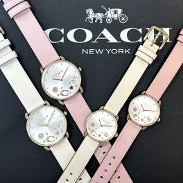 コーチ 腕時計 手表 レディース 母の日 エリオット アイボリー ピンク 革ベルト 時計 誕生日プレゼント 女性 女友達 母 彼女 結婚 記念日 プレゼント 成人 卒業 入学