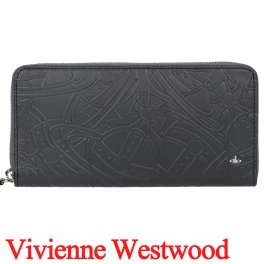 ヴィヴィアンウエストウッド 財布 ラウンドファスナー長財布 レディース メンズ Vivienne Westwood オーブ型押し ブラック VW4208 (5106005MW-L00AP-N401) 【ラッピング無料 誕生日 お祝い プレゼント ギフト 贈り物】