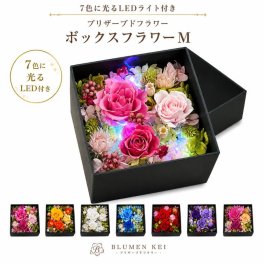 送料無料 プリザーブドフラワー ＜ボックスM＞／花 メッセージカード 結婚記念日 プレゼント ギフト 結婚祝い ウェディング 新郎 新婦 誕生日 プロポーズ お祝い 女性 妻 かわいい おしゃれ フラワー 開店祝い 入学祝い 卒業祝い バラ  母の日
