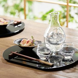 東洋佐々木ガラス 瑠璃 冷酒器 3点セット （氷ポケット付き徳利1個＋おちょこ2個）