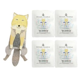 オーシャンティーバッグ 青いジャスミン茶 チベットスナギツネのティーバッグ 4包 キツネ きつね 動物 動物園 おやつ ティータイム お家時間 プレゼント 手土産 プチギフト ギフト メール便送料無料