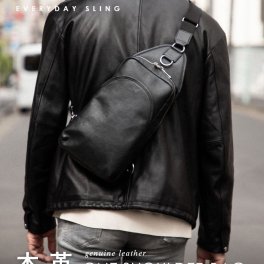 GUIONNET NOIR ボディバッグ ワンショルダーバッグ 本革 ギオネノワール  EVERYDAY SLING メンズ レディース バッグ シンプル きれいめ レザー 通勤 ビジネス 通学 ブランド ギフト プレゼント 黒 ブラック