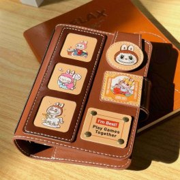 ラブブ 手帳 A7 6穴 ノートカバー シール収納 リング カバー 本体 おしゃれ PU 日記帳 バインダー かわいい ギフト labubu