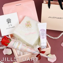 JILL STUART(ジルスチュアート) ラッピング済ギフトセット　タオルハンカチ+ハンドクリーム+選べるメッセージカード＋選べるソープフラワーブーケ 【B】