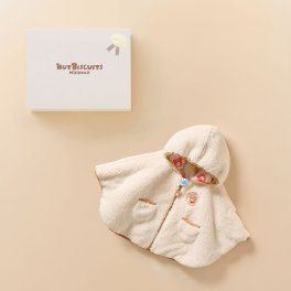 ミキハウスホットビスケッツ  裏ボアフリース リバーシブル総柄マントギフトセット＜BOX付き＞ギフトラッピング　出産祝い　誕生日　お祝い　入園祝い　キッズ服　ベビー服