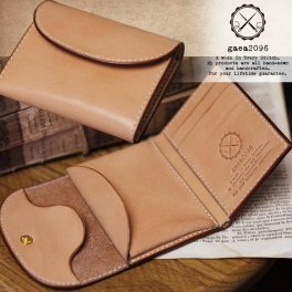 ヌメ革 栃木レザー 財布 コインレス 三つ折り財布 ヌメ革財布 革財布 プレゼント メンズ 革 コンパクト ミニ財布 オーダーメイド レザーウォレット 本革財布 ハンドメイド日本製 手作り キャッシュレスウォレット