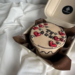 ハートの2Dケーキ（ランチボックスver.）3号 デコレーションケーキ