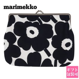 マリメッコ がま口 ポーチ 化粧ポーチ 小物入れ marimekko ポーチ がま口 Puolikas Kukkaro Mini ウニッコ ブラック 075054 190 マリメッコ がま口ポーチ 誕生日プレゼント 女性 友達