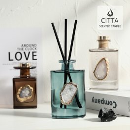 【CITTA公式】 リードディフューザー 180ml 2ヵ月 スティック 天然石 容器 アロマディフューザー アロマオイル セット ルームフレグランス 長持ち 芳香剤 水晶 香水 アロマ プレゼント 女性 実用的 玄関 リビング トイレ インテリア 北欧 雑貨 おしゃれ