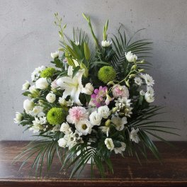 【お供え】フォーマルに【アレンジ】御供 お盆 秋彼岸 春彼岸 葬儀 枕花 法要 法事 命日 仏壇