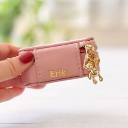 【名入れ】手のひらサイズのジュエリーBOX  テディベア 　ジュエリーボックス　誕生日プレゼント　名前入り　刻印　母の日