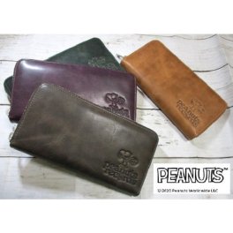 SALE 20%OFF 財布 レディース メンズ 長財布 ラウンド スヌーピー SNOOPY ブランド 本革 peanuts records ビンテージ調レトロデザイン