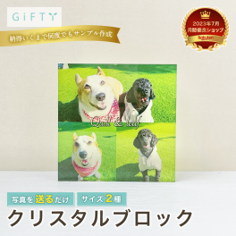 【クリスタルブロック】犬 名入れ 写真入り アクリルフォトパネル カップル ペット コラージュ 記念日 保存 ギフト プレゼント 思い出 お祝い 恋人 彼氏 彼女 ペア オーダーメイド 写真ギフト メモリアル 贈り物 結婚祝い 開店祝い 引越祝い サプライズ ペアギフト インテリア 長期保存可 カスタムデザイン おしゃれ【c04】