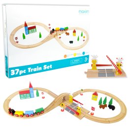 送料無料! 【マキシム 木製レールセット 8の字＋音踏切の人気セット】トーマス ブリオ brio プラレール 互換 踏切 おもちゃ イマジナリウム 接続 おすすめ 拡張 機関車 汽車 セット 追加 鉄道 人気 連結 パーツ 2歳 3歳 4歳 5歳 6歳 男 女 子供 知育 木 誕生日 プレゼント クリスマス 倉庫直送品