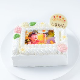 写真イラストケーキ・フォトケーキ5号（15cm×12cm）写真ケーキ 四角いフォトケーキ プリントケーキ デコレーションケーキ   誕生日 バースデー 還暦祝い 記念日 入学 卒業 就職 ウエディング ギフト お祝いケーキ お気に入りの写真で作るオーダーメイドケーキ