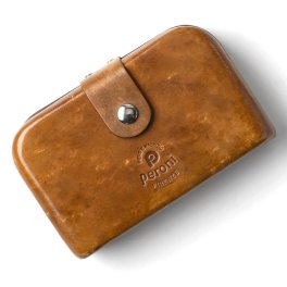 ペローニ PERONI FIRENZE ミニ財布 / ミニウォレット 改良コインケース ライトブラウン BRIAR COGNAC コインケース / カードケース / 札入れ GIRAMONDO（ジラモンド）【小さい財布 コンパクト 本革 メンズ レディース おしゃれ 可愛い 軽い】