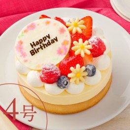 ベイクドチーズケーキとレアチーズケーキの2層仕立て　ドゥーブルフロマージュ 4号 12cm 
