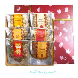 ◎高級貼箱◎【ミックスナッツ】素焼き／生ナッツ 詰め合わせギフト ６種類入り ナッツ専門店 HappyNutsCompany