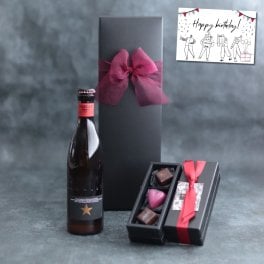 夏ギフト お中元 ビール ギフト【無料リボンラッピング】 ビール ギフト チョコレート プレミアムビール イネディット330ml ボンボンショコラ 3個入 リボン包装 「フランボワーズ タンザニア メキシック」
