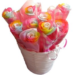 プリザーブドフラワー 1本 花束 レインボーローズ バラ 枯れない プリザーブドフラワー こちらの商品は1本単価ですックスフラワー