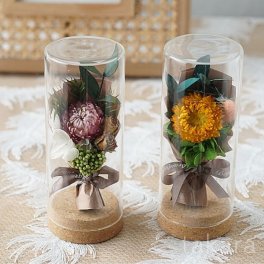 ドライフラワー ミニ花束 ガラスボトル 菊 母の日 誕生日 おしゃれ ナチュラル 人気 お花 ギフト お誕生日 プレゼント ウェディング 結婚式 両親 花束贈呈 送別会 退職祝い 定年 結婚祝い