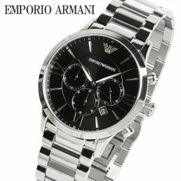 エンポリオアルマーニ EMPORIO ARMANI 腕時計 時計 メンズ ウォッチ シルバー ブラック アナログ クロノグラフ ステンレス AR11208