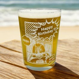 【名入れ・似顔絵 彫刻グラス】コミックデザイン 似顔絵彫刻グラス 500ml 写真からコミック風の似顔絵グラス 面白いプレゼント サプライズギフトとして人気急上昇中です