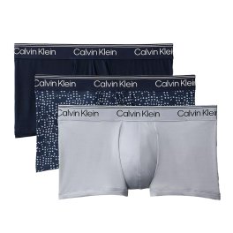 カルバンクライン：MICRO STRETCH ローライズボクサーパンツ 3PK (ショアライン／カットサークルズ・ショアライン／ミスティグレー)[ボクサーパンツ/ 男性下着/ メンズインナー/人気ブランド/おすすめギフト/誕生日プレゼント/メンズファッション]