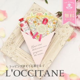 ロクシタン ハンドクリーム ギフトセット ローズ or チェリーブロッサム 小花 タオルハンカチ 母の日 誕生日 プレゼント